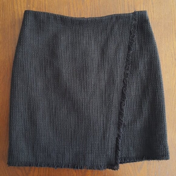 Ann Taylor Tweed Boucle Fringe Wrap Skirt - Picture 5 of 9